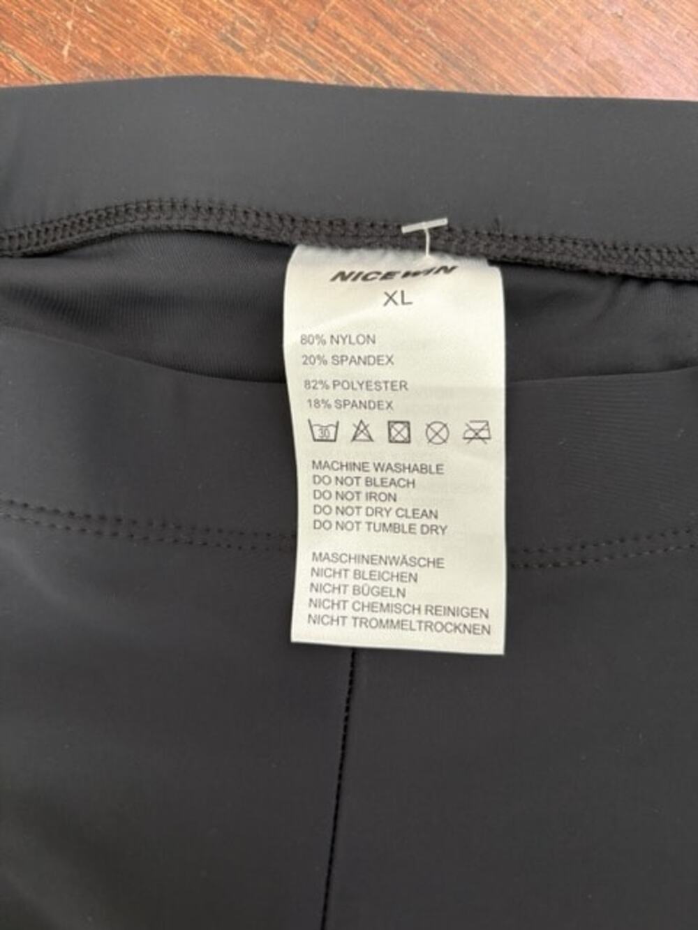 NiceWin Padded Cycling Shorts Mens XL Black NWT Zipper Pocket - Picture 7 of 8